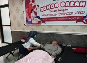 74 Usia Humas Polri, Bid Humas Polda Sulbar Gelar Bakti Kesehatan Donor Darah