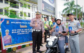 Dirlantas Polda Sulbar Ajak Pengendara Tertib Berkendara, Wujudkan Helm Sebagai Budaya Berkendara
