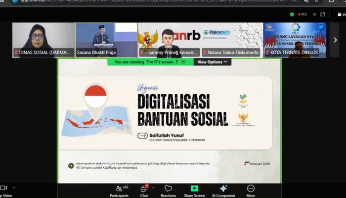 Dukung Transformasi Digital Bansos, Kadinsos P3A dan PMD Sulbar Hadiri Rakor KPTDP