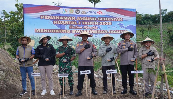 Dukung Program Pemerintah Menuju Swasembada Pangan di Wilayah, Polda Sulbar Gelar Aksi Tanam Jagung