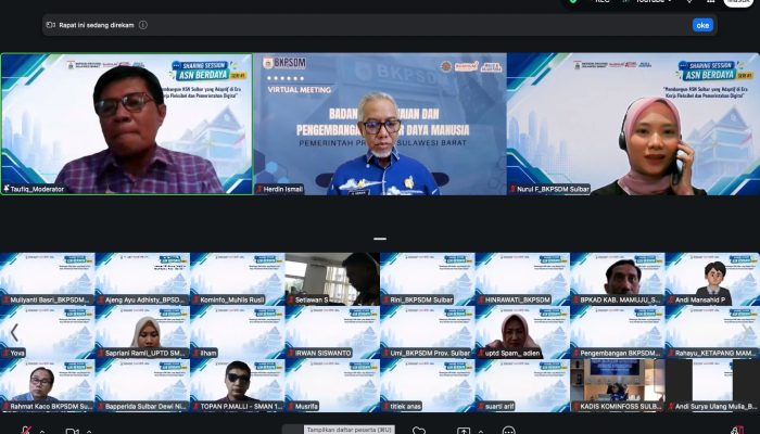 BKPSDM Sulbar Luncurkan Sharing Session ASN Berdaya, Perkuat Kompetensi ASN Hadapi Era Pemerintahan Digital