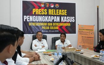 Ditreskrimum Polda Sulbar Gelar Konferensi Pers, Paparkan Pengungkapan Kasus Menonjol Periode Januari–Juni 2026