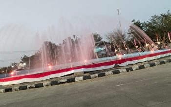 Sambut HUT ke-81 Kemerdekaan RI, PUPR Sulbar Percantik Kolam Air Mancur di Jalan Arteri Mamuju   