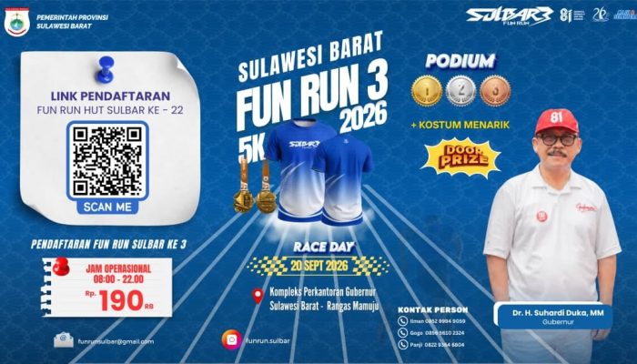 810 Pelari Siap Ramaikan Fun Run 3 HUT ke-22 Sulbar