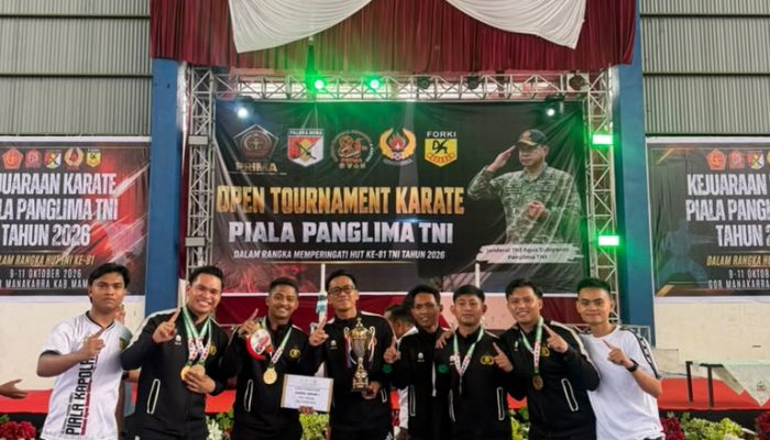 Polda Sulbar Juara Umum, Borong Medali di Kejuaraan Karate Piala Panglima TNI 2026   
