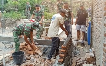 Pembangunan RTLH di Pammulukang Salah Satu Sasaran Fisik TMMD ke-130 Kodim 1418 Mamuju