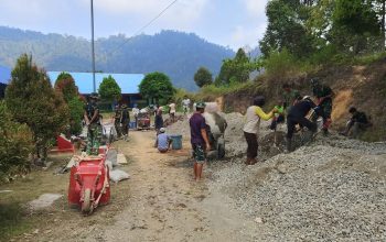 Satgas TMMD Kebut Pengecoran Jalan di Pammulukang Mamuju