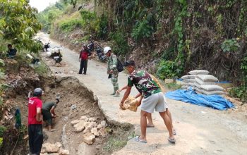 TMMD ke-130 Lanjutkan Pembangunan Talud di Desa Pammulukang