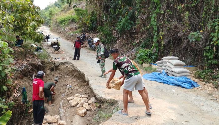 TMMD ke-130 Lanjutkan Pembangunan Talud di Desa Pammulukang